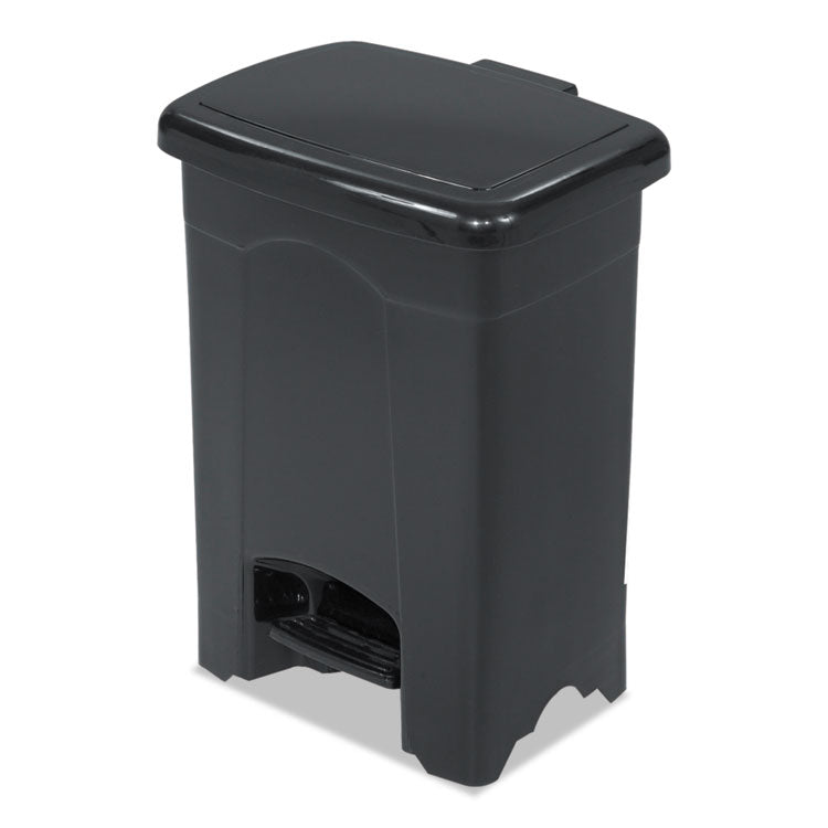 Safco® Plastic Step-On Receptacle, 4 gal, Plastic, Black (SAF9710BL)