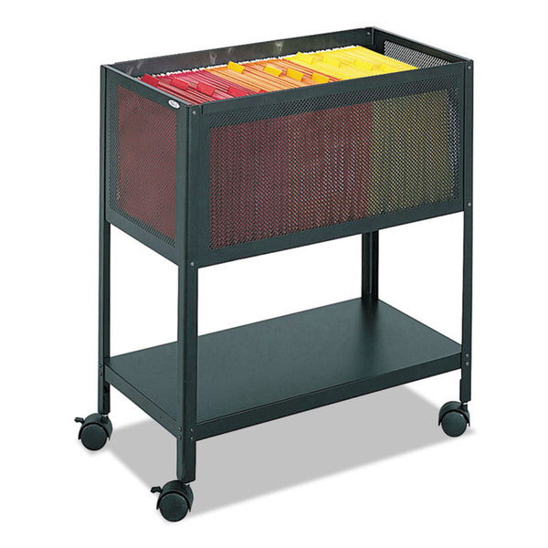 Safco® Open Top Mesh Tub, Metal, 1 Shelf, 1 Bin, 13.5" x 24.25" x 27.5", Black (SAF5350BL) Each