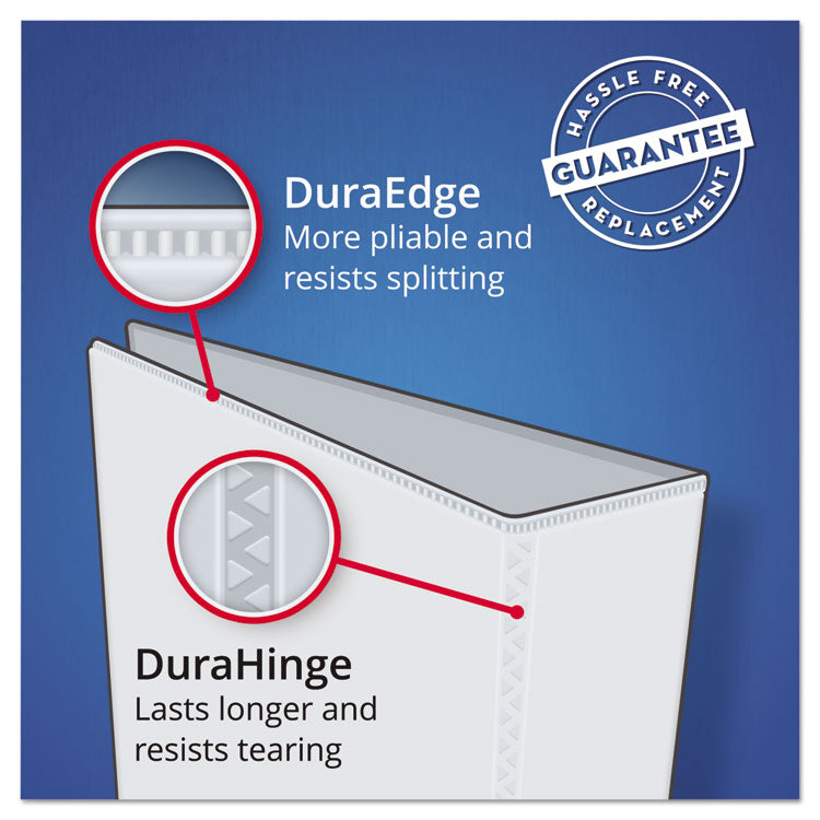 Avery® Heavy-Duty Non-View Binder, DuraHinge, Three Locking One Touch EZD Rings, Spine Label, Thumb Notch, 5" Cap, 11 x 8.5, Black (AVE79996)