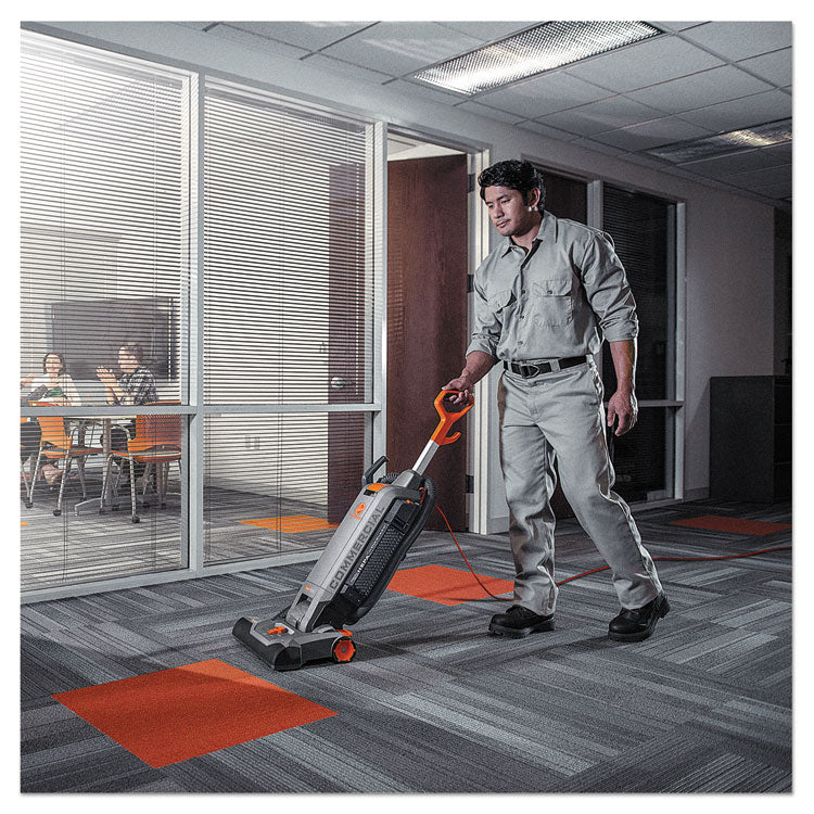 Hoover® Commercial HushTone Vacuum Cleaner with Intellibelt, 15" Cleaning Path, Gray/Orange (HVRCH54115)