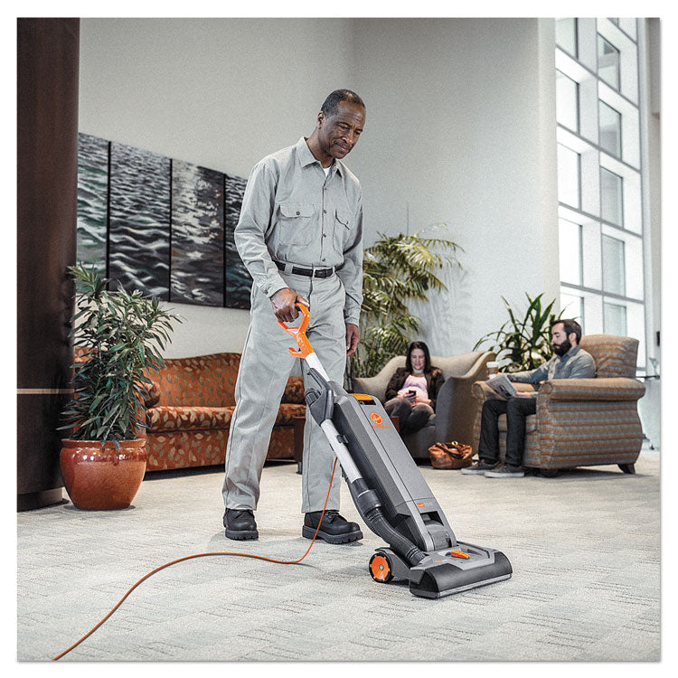 Hoover® Commercial HushTone Vacuum Cleaner with Intellibelt, 15" Cleaning Path, Gray/Orange (HVRCH54115)