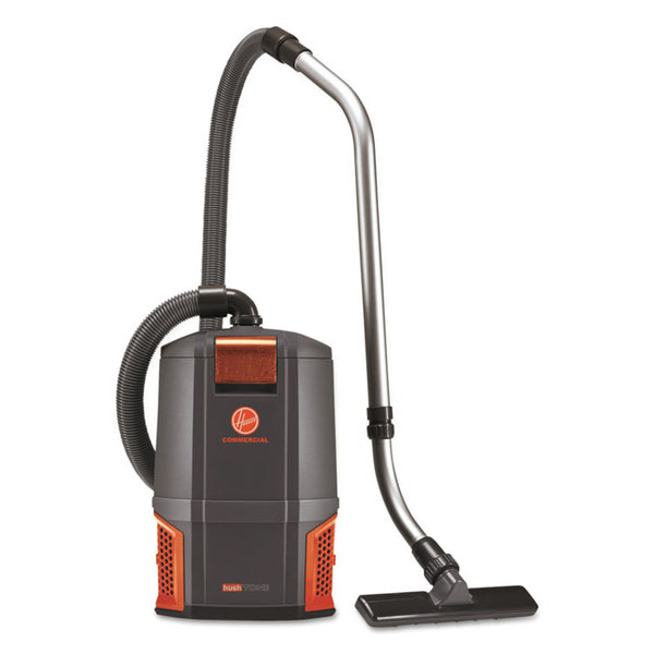 Hoover® Commercial HushTone Backpack Vacuum, 6 qt Tank Capacity, Gray/Orange (HVRCH34006)