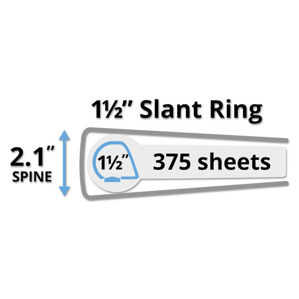 Avery® Durable View Binder with DuraHinge and Slant Rings, 3 Rings, 1.5" Capacity, 11 x 8.5, Black (AVE17021)