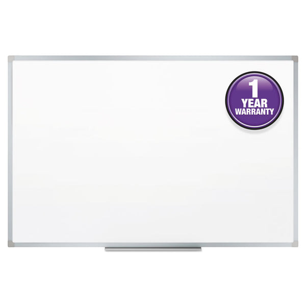 Mead® Dry Erase Board with Aluminum Frame, 72 x 48, Melamine White Surface, Silver Aluminum Frame (MEA85358)