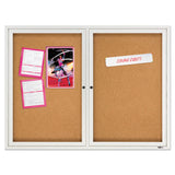 Quartet® Enclosed Cork Bulletin Board, Cork/Fiberboard, 48 x 36, Tan Surface, Silver Aluminum Frame (QRT2124) Each