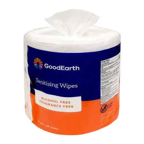 GoodEarth Sanitizing Wipes - 3000 Total Wipes (1500 wipes per roll; 2 rolls per case)