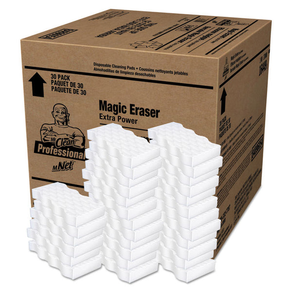 Mr. Clean® Magic Eraser Extra Durable, 4.6 x 2.4, 0.7" Thick, White, 30/Carton (PGC16449)