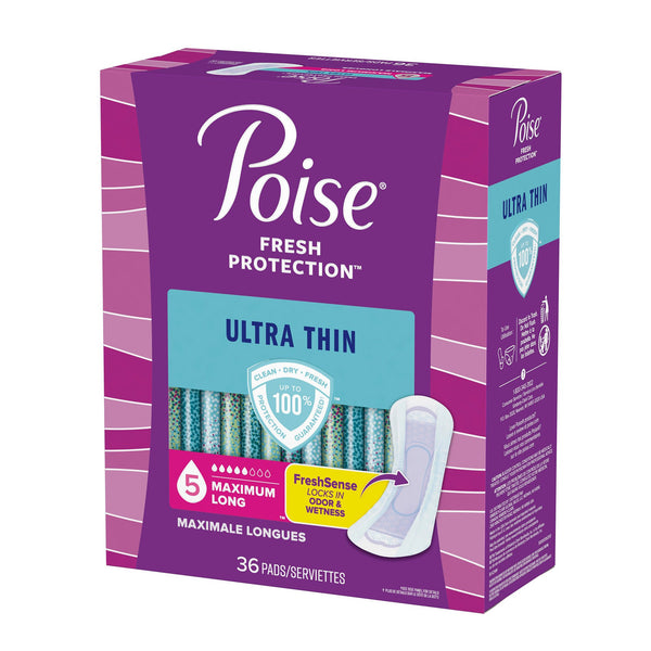 Poise® Fresh Protection™ Ultra Thin Bladder Control Pad 14.1 Inch Length Heavy Absorbency Sodium Polyacrylate Core One Size Fits Most (1205943_PK) 36/PK