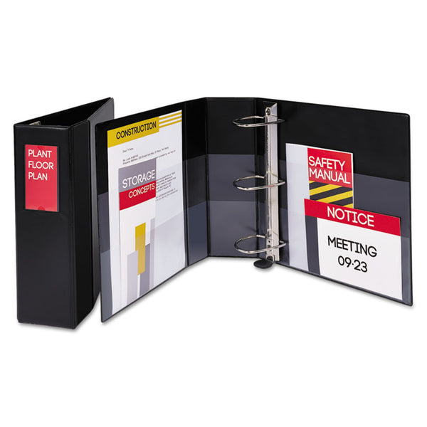 Avery® Heavy-Duty Non-View Binder with DuraHinge, Three Locking One Touch EZD Rings and Spine Label, 4" Capacity, 11 x 8.5, Black (AVE79994)
