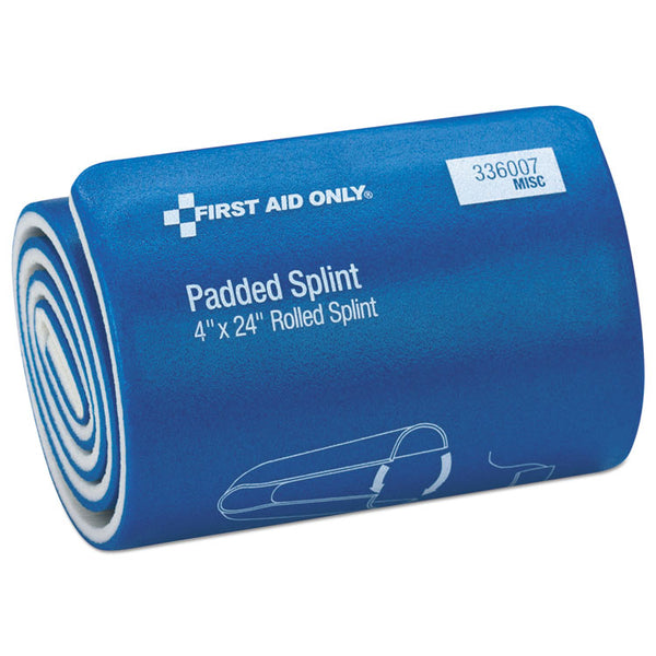 First Aid Only™ Padded Splint, 4 x 24, Blue/White (FAO336007) Each