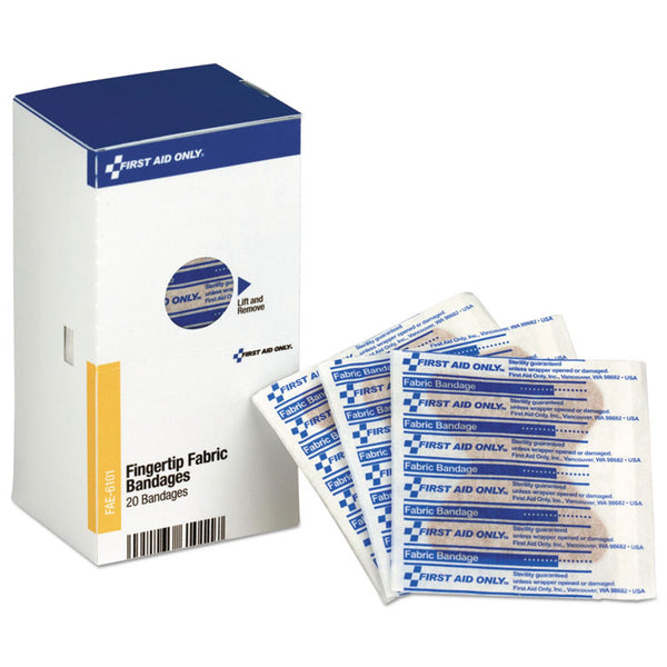 First Aid Only™ Refill for SmartCompliance General Business Cabinet, Fingertip Fabric Bandages, 20/Box (FAOFAE6101) Box of 20