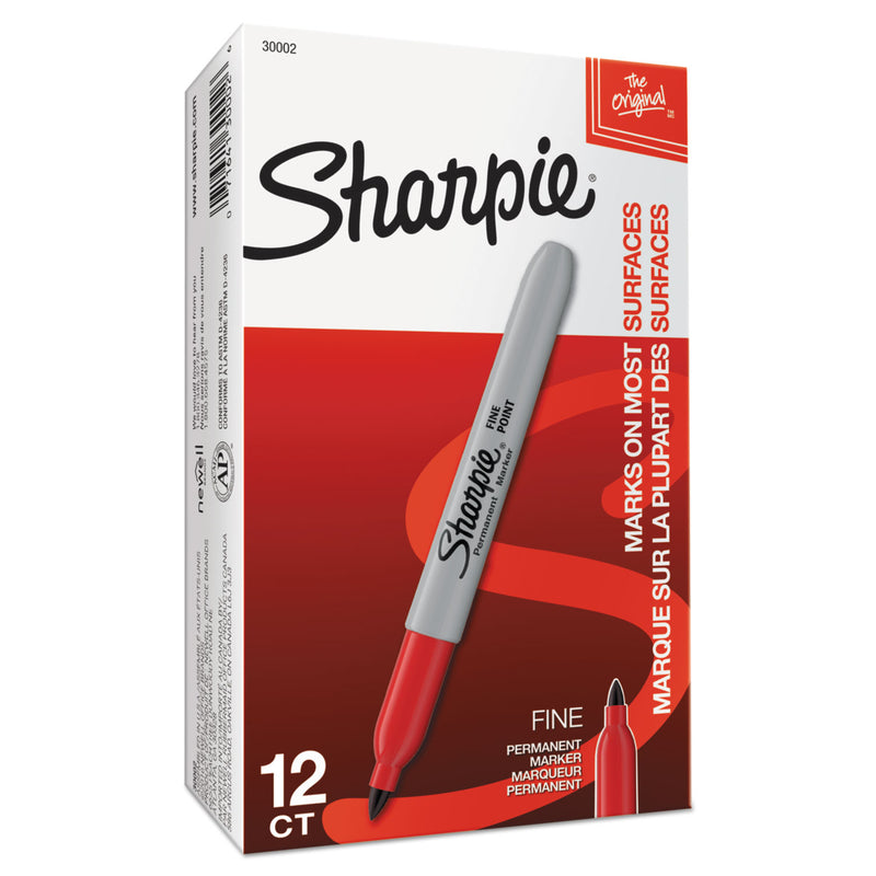 Sharpie Fine Tip Permanent Marker, Red, Dozen (SAN30002B) 1 Dozen