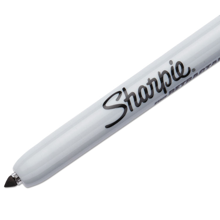 Retractable Permanent Marker, Fine Bullet Tip, Black, Dozen (SAN32701) 1 Dozen