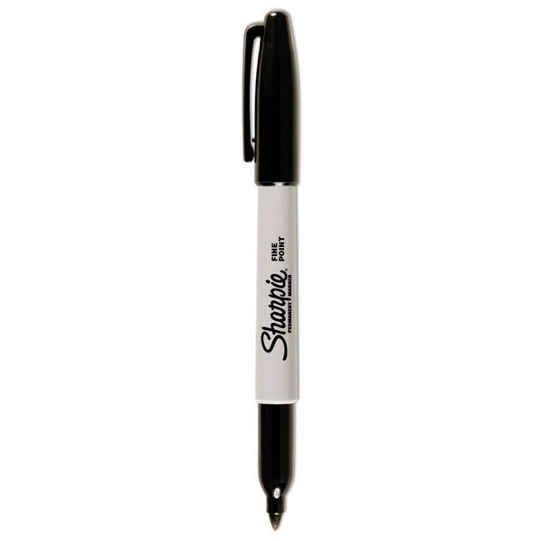 Sharpie® Fine Tip Permanent Marker, Fine Bullet Tip, Black, Dozen (SAN30001)