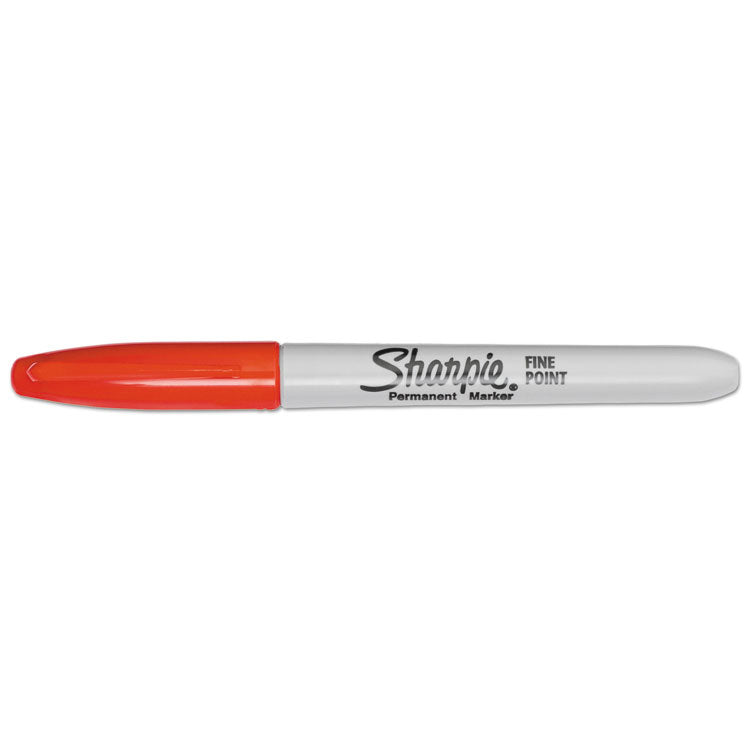 Sharpie® Fine Tip Permanent Marker, Fine Bullet Tip, Red, Dozen (SAN30002)