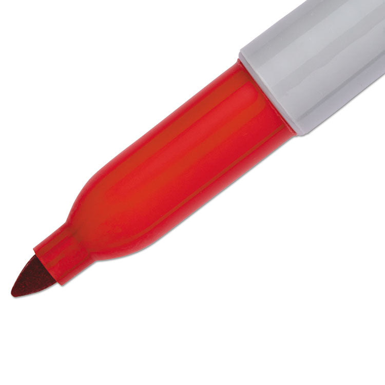 Sharpie® Fine Tip Permanent Marker, Fine Bullet Tip, Red, Dozen (SAN30002)