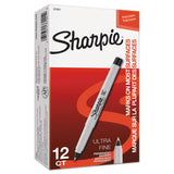 Sharpie® Ultra Fine Tip Permanent Marker, Ultra-Fine Needle Tip, Black, Dozen (SAN37001)