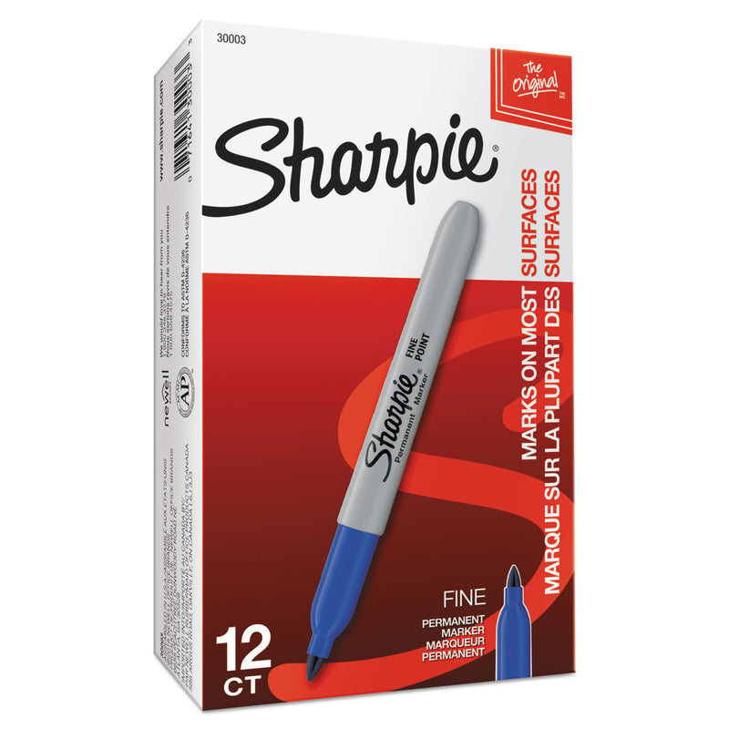 Sharpie Fine Tip Permanent Marker, Blue, Dozen (SAN30003B) 1 Dozen