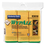 WypAll® Microfiber Cloths, Reusable, 15.75 x 15.75, Yellow, 6/Pack (KCC83610) Box of 6