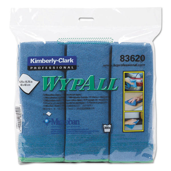 WypAll® Microfiber Cloths, Reusable, 15.75 x 15.75, Blue, 6/Pack (KCC83620)