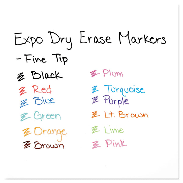 Expo® Low-Odor Dry Erase Marker Office Value Pack, Fine Bullet Tip, Assorted Colors, 36/Pack (SAN2003893A) Pack of 36