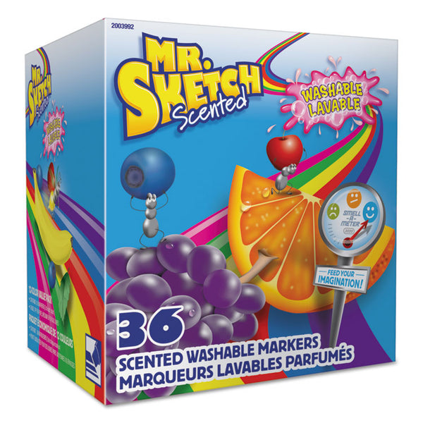 Mr. Sketch® Scented Watercolor Marker Classroom Pack, Broad Chisel Tip, Assorted Colors, 36/Pack (SAN2003992) Pack of 36