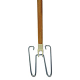 Boardwalk® Wedge Dust Mop Head Frame/Lacquered Wood Handle, 0.94" dia x 48" Length, Natural (BWK1492)