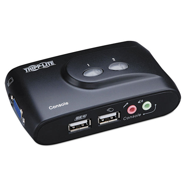 Tripp Lite Compact USB KVM Switch with Audio and Cable, 2 Ports (TRPB004VUA2KR)