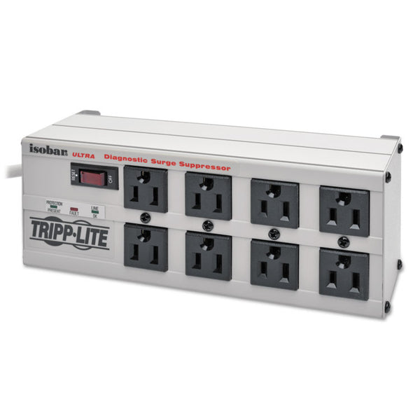 Tripp Lite Isobar Surge Protector, 8 AC Outlets, 12 ft Cord, 3,840 J, Light Gray (TRPISOBAR8ULTRA)