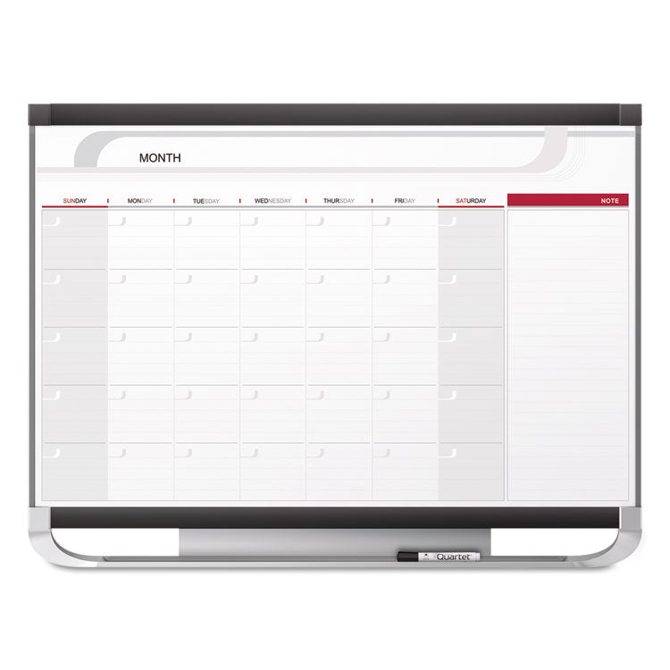 Quartet Prestige 2 Magnetic Total Erase Monthly Calendar, 48 x 36, Graphite Color Frame (QRTCP43P2) Each