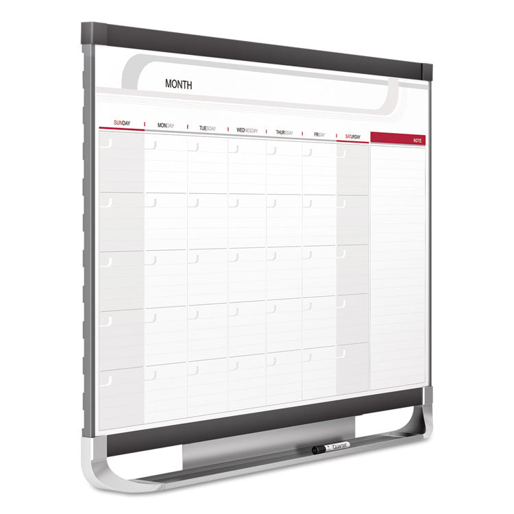 Quartet Prestige 2 Magnetic Total Erase Monthly Calendar, 48 x 36, Graphite Color Frame (QRTCP43P2) Each