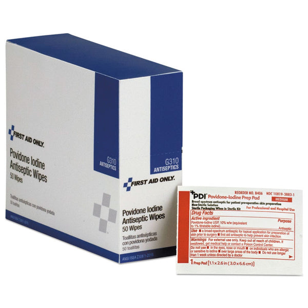 First Aid Only™ Refill for SmartCompliance General Business Cabinet, PVP Iodine, 50/Box (FAOG310) Box of 50