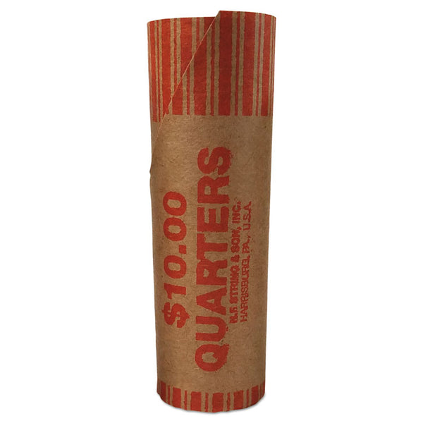 Iconex™ Preformed Tubular Coin Wrappers, Quarters, $10, 1,000 Wrappers/Box (ICX94190093)