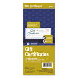 Adams® Gift Certificates with Envelopes, 8 x 3.4, White/Canary, 25/Book (ABFGFTC1)