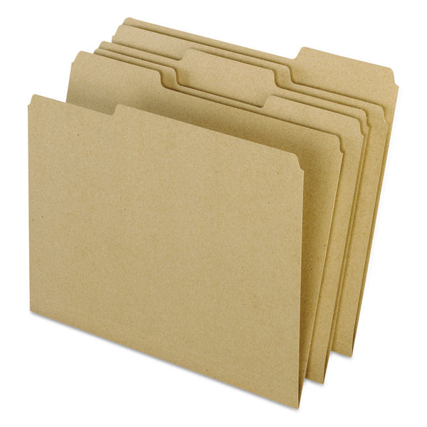 Pendaflex® Earthwise by Pendaflex 100% Recycled Colored File Folders, 1/3-Cut Tabs: Assorted, Letter, 0.5" Expansion, Brown, 100/Box (PFX04342)