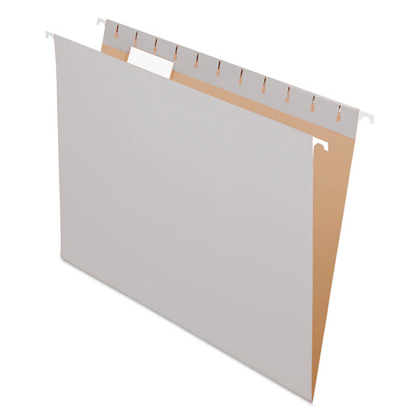 Pendaflex® Colored Hanging Folders, Letter Size, 1/5-Cut Tabs, Gray, 25/Box (PFX81604) Box of 25