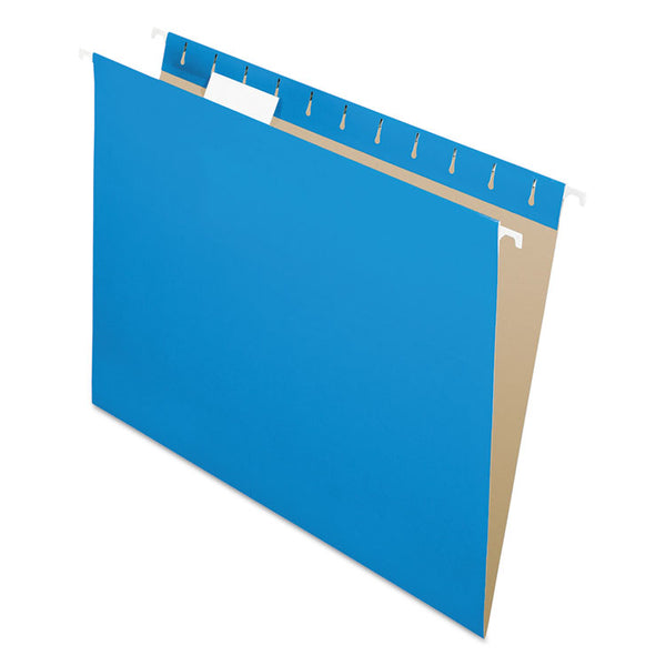 Pendaflex® Colored Hanging Folders, Letter Size, 1/5-Cut Tabs, Blue, 25/Box (PFX81603) Box of 25