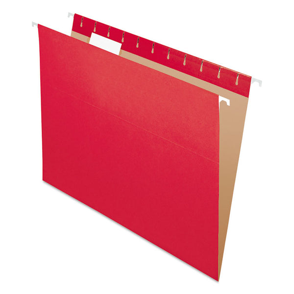 Pendaflex® Colored Hanging Folders, Letter Size, 1/5-Cut Tabs, Red, 25/Box (PFX81608) Box of 25