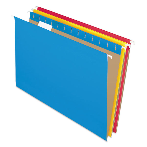Pendaflex® Colored Hanging Folders, Legal Size, 1/5-Cut Tabs, Assorted Colors, 25/Box (PFX81632)
