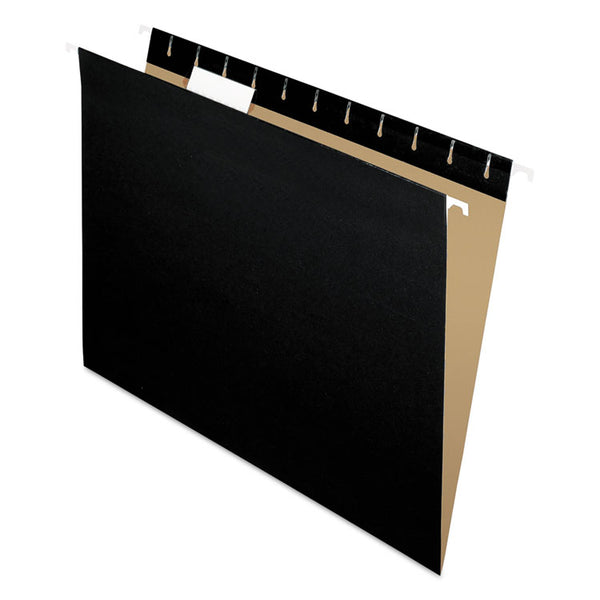 Pendaflex® Colored Hanging Folders, Letter Size, 1/5-Cut Tabs, Black, 25/Box (PFX81605) Box of 25