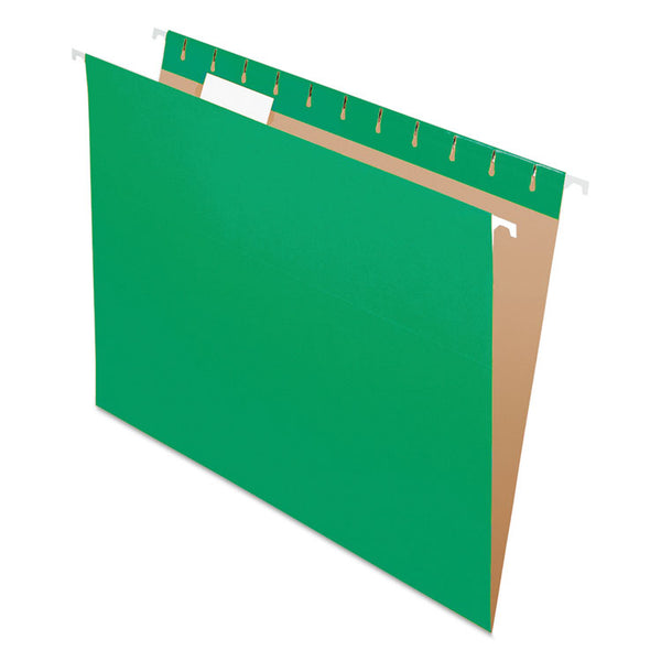 Pendaflex® Colored Hanging Folders, Letter Size, 1/5-Cut Tabs, Bright Green, 25/Box (PFX81610) Box of 25