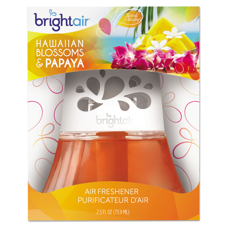 BRIGHT Air® Scented Oil Air Freshener, Hawaiian Blossoms and Papaya, Orange, 2.5 oz, 6/Carton (BRI900021CT) Case of 6