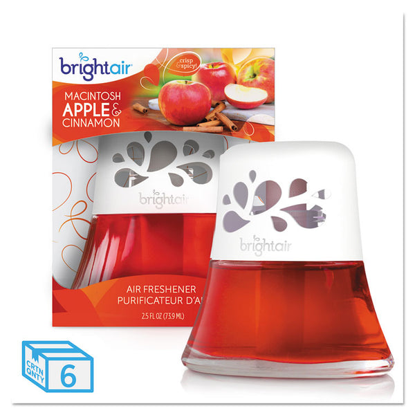BRIGHT Air® Scented Oil Air Freshener, Macintosh Apple and Cinnamon, Red, 2.5 oz, 6/Carton (BRI900022CT)