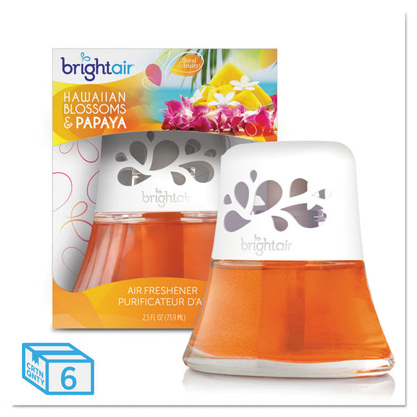 BRIGHT Air® Scented Oil Air Freshener, Hawaiian Blossoms and Papaya, Orange, 2.5 oz, 6/Carton (BRI900021CT)