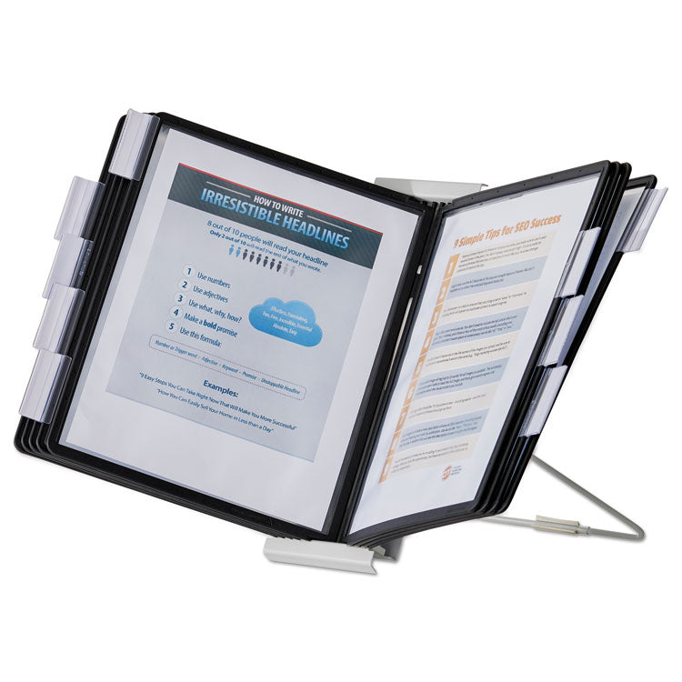 Durable® InstaView Expandable Desktop Reference System, 10 Panels, Black Borders (DBL561201)