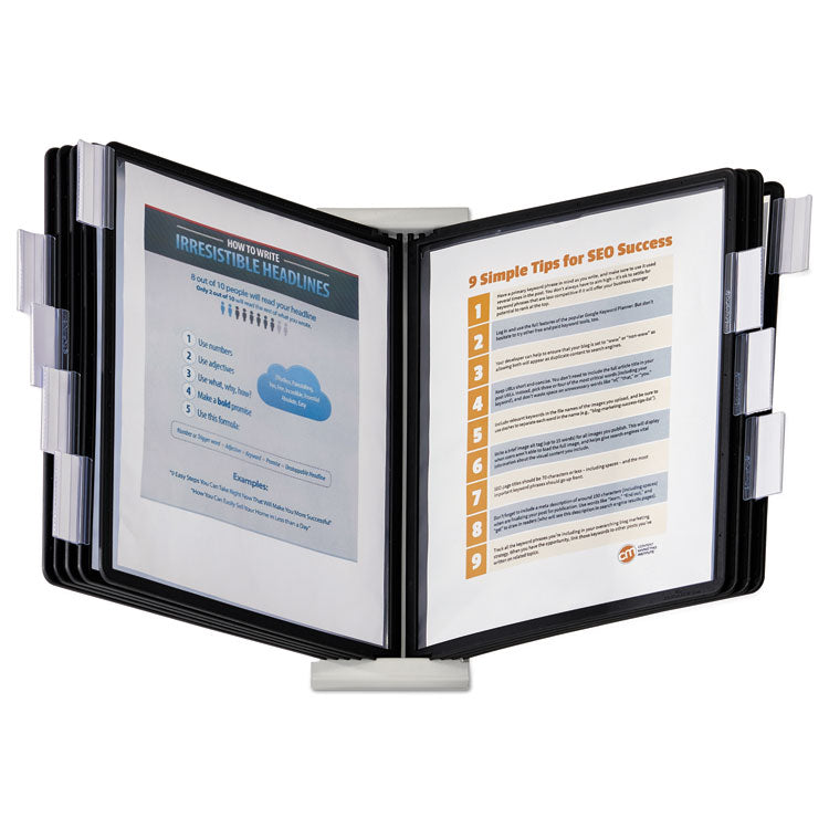 Durable® InstaView Expandable Desktop Reference System, 10 Panels, Black Borders (DBL561201)