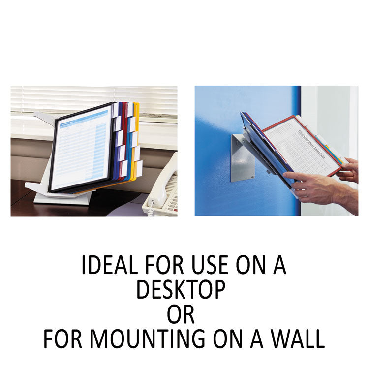 Durable® VARIO Pro Desktop Reference System, 10 Panels, Legal, Assorted Borders and Panels (DBL551500)