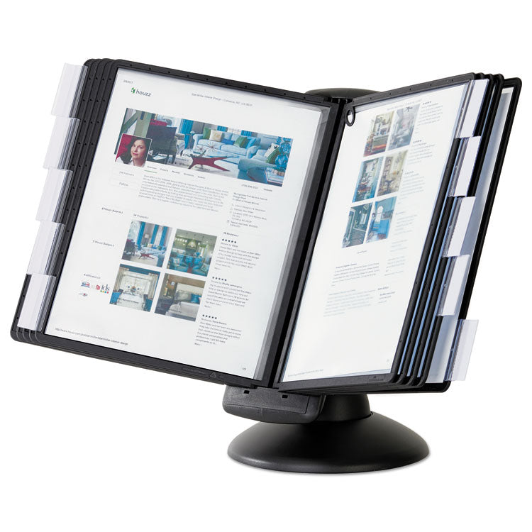 Durable® SHERPA Motion Desk Reference System, 10 Panels, Black Borders (DBL553901)