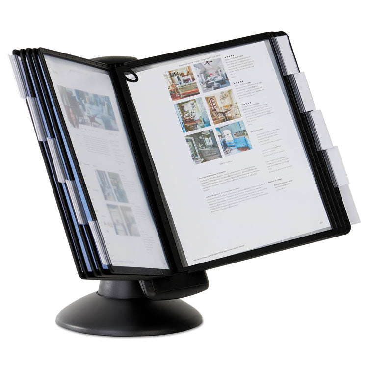 Durable® SHERPA Motion Desk Reference System, 10 Panels, Black Borders (DBL553901)