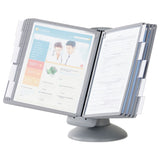 Durable® SHERPA Motion Desk Reference System, 10 Panels, Gray Borders (DBL553937)